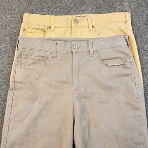 Lot Of 2 Iron Co Flex Jeans Mens 32x30 Tan Gray Straight Stretch Pants Casual